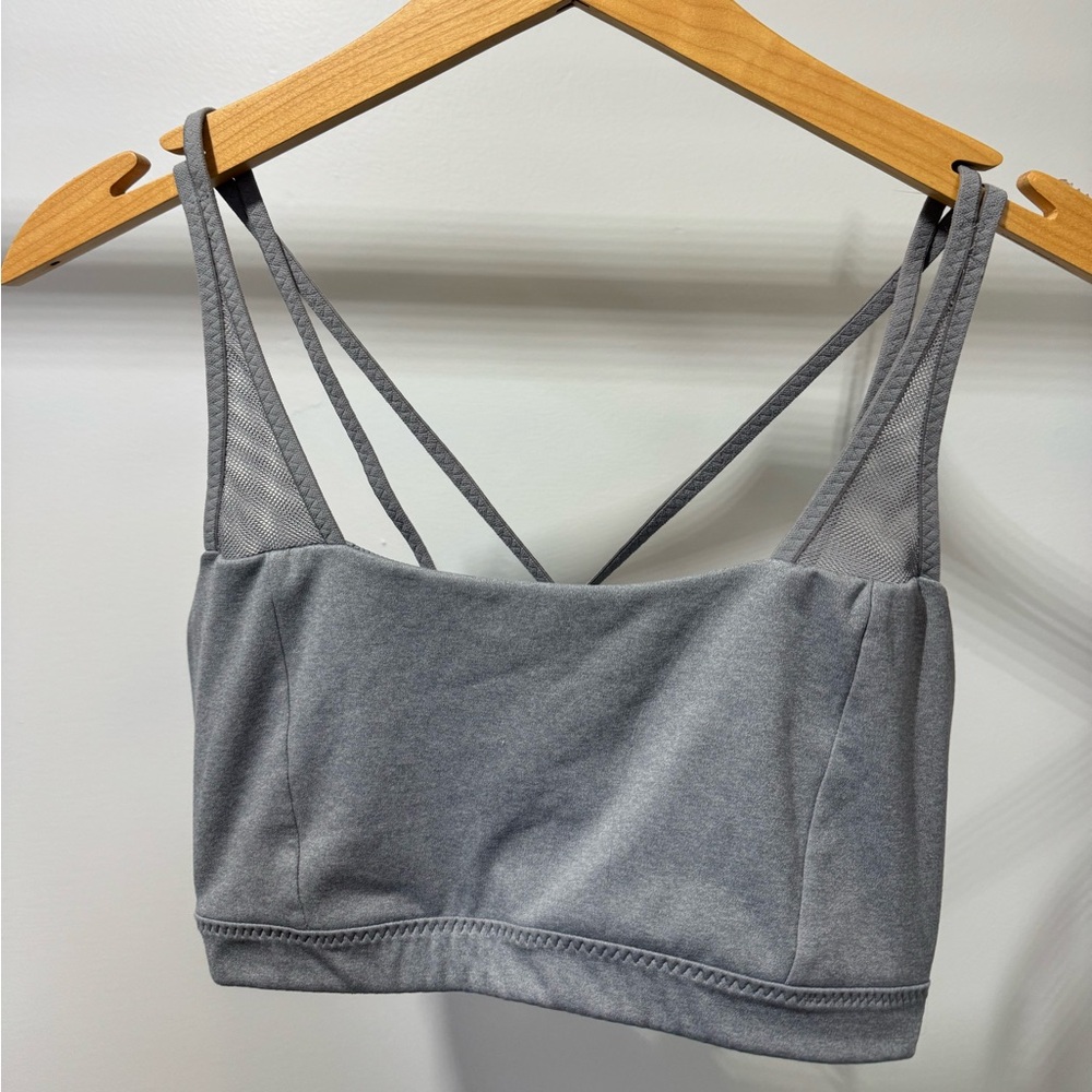 Athleta Gray Strappy Sports Bra